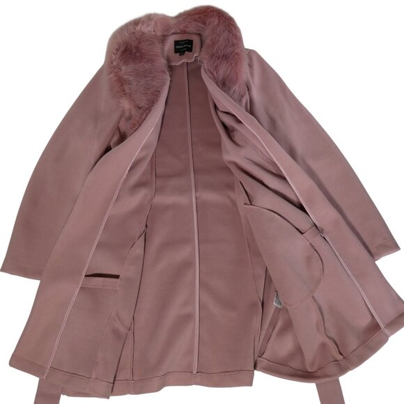 Haute Monde Faux Fur Coat Hooded Mauve HMJ20969 Women’s Size Large Plush Jacket - Picture 4 of 10